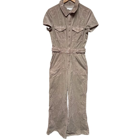 Good American Fit for Success Women's Jumpsuit Corduroy Palazzo Tan Size Small - Picture 1 of 16